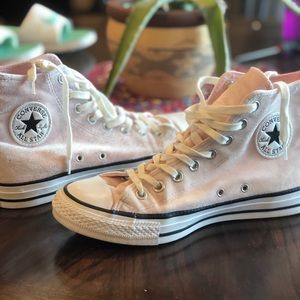 Women’s Velvet Arctic Pink converse high tops